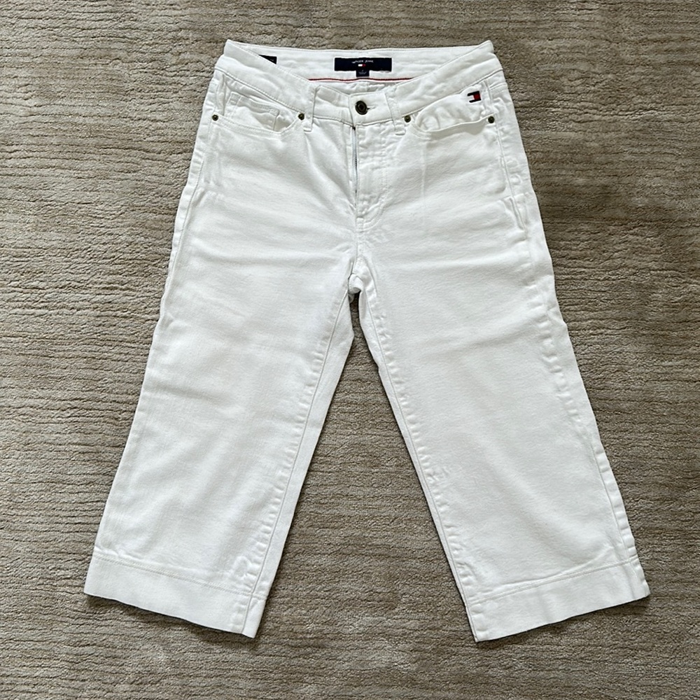 Hilfiger Jeans Tribeca Wide Crop White Size 2 EUC